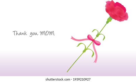 Thank you MOM! Vector illustration of carnation
