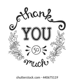 Thank You Much Ink Hand Drawn Stock Vector (Royalty Free) 441787639 ...