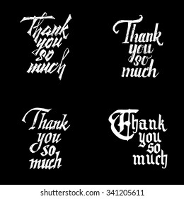 Thank you so much insignia  and label for design of greeting cards, websites, blogs, magazines