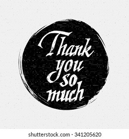 Thank you so much insignia  and label for design of greeting cards, websites, blogs, magazines
