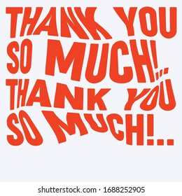 thank you so much red unique vector typography