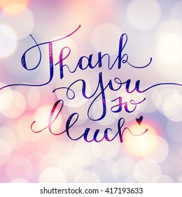 thank you so much, vector handwritten lettering