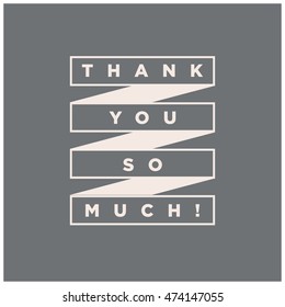 Thank You So Much! (Vector Illustration in Flat Style Design) With Text Box Template