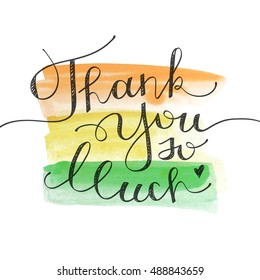 thank you so much, vector lettering on watercolor brushstrokes