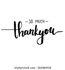 Thank you so mush hand lettering vector.