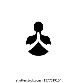 Thank You Namaste Pose Logo Symbol