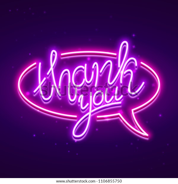 Thank You Neon Glowing Vector Illustration Stock Vector (Royalty Free ...