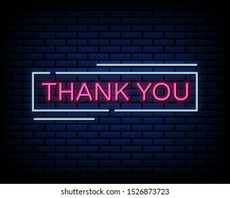 Thank You Neon Sign Banner Design