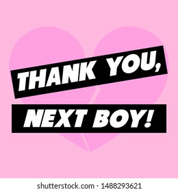 THANK YOU NEXT BOY SLOGAN PRINT VECTOR