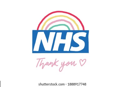 Thank you NHS, Covid 19 illustration vector poster 