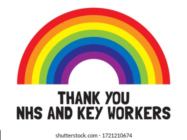 Thank You NHS And Hey Workers Rainbow Vector