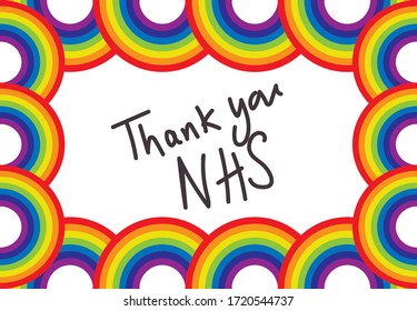 Thank you NHS rainbow border vector