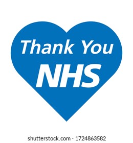 Thank you NHS rainbow love heart vector Coronavirus 2020 pandemic UK 