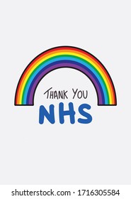 Thank you NHS rainbow vector- Coronavirus pandemic 2020