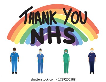 Thank You NHS Rainbow Vector