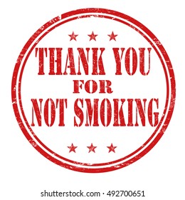 Thank you for not smoking grunge rubber stamp on white background, vector illustration