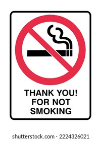  Thank You For Not Smoking - Prohibition Signs- No Smoking  Flammable - Smoking, Healthcare, Not Allowed.