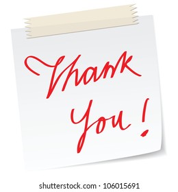 a thank you note message, with handwritten texts, for business concepts or customer service.