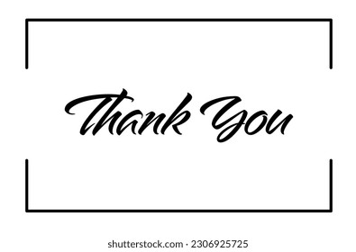 thank you note, thank you message, thank you lettering, thank you card, ready to print, vector hand drawn lettering, banner, borderline