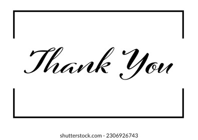 thank you note, thank you message, thank you lettering, thank you card, ready to print, vector hand drawn lettering, banner, borderline