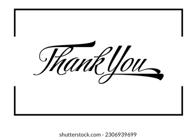thank you note, thank you message, thank you lettering, thank you card, ready to print, vector hand drawn lettering, banner, borderline