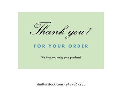 Thank you note, modern design for greeting card. Hand drawn calligraphy and brush pen lettering.