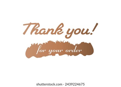 Thank you note. Thank you for your order note. Postcard for customer. Thanks for the purchase postcard. Vector illustration