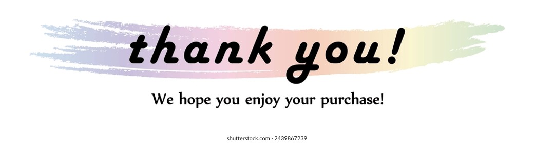 Thank you note. Thank you for your order note. Postcard for customer. Thanks for the purchase postcard. Vector illustration