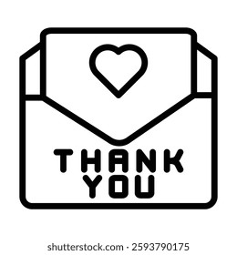 Thank You Notes line icon, vector, pixel perfect, illustrator file 