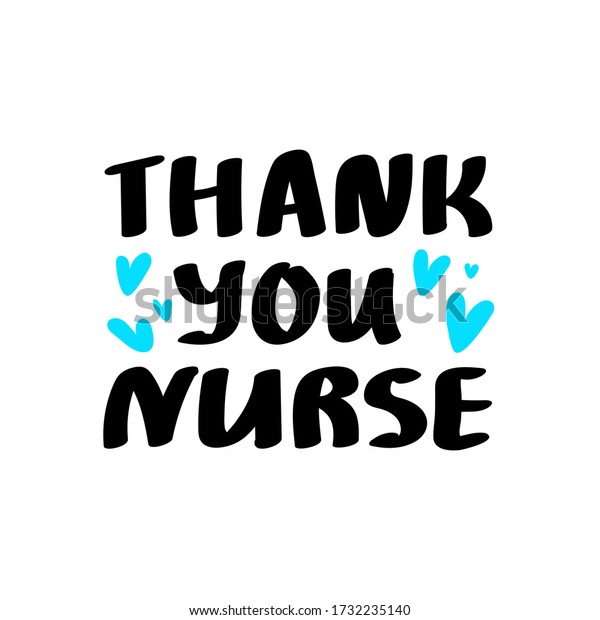 Thank You Nurse Lettering Healthcare Worker Stock Vector (Royalty Free ...