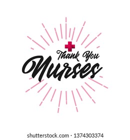 Thank you nurses day vector template