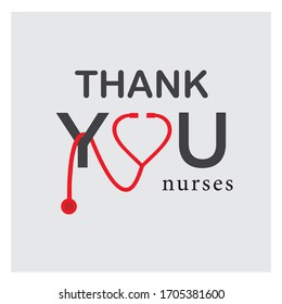 Thank you nurses day vector template