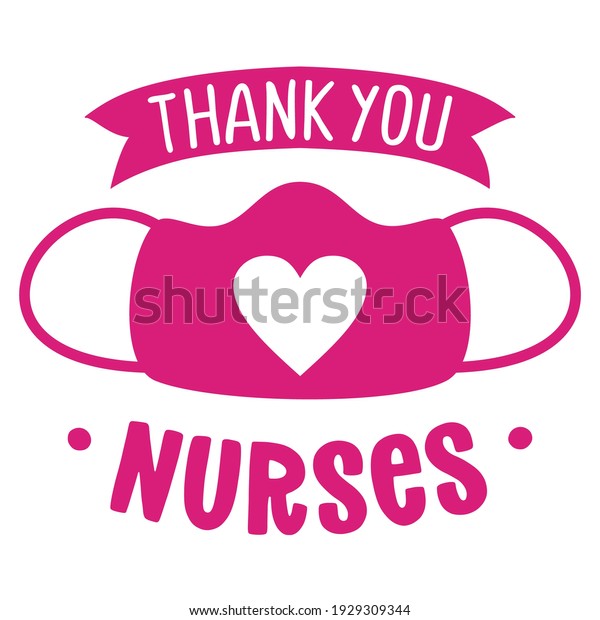 Thank You Nurses Face Mask Heart Stock Vector (Royalty Free) 1929309344 ...