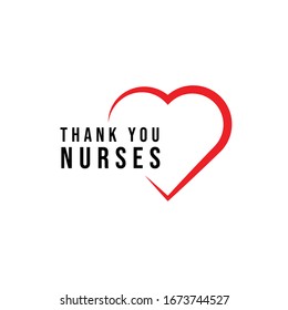 thank you nurses heart design vector