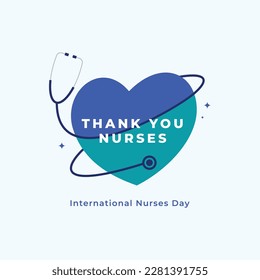 Thank you nurses. International nurses day design template