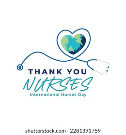 Thank you nurses. International nurses day design template