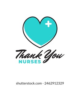 Thank You Nurses Label Vector Template Design Illustration