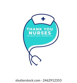 Thank You Nurses Label Vector Template Design Illustration