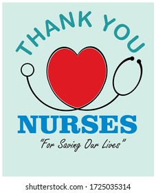 
Thank you nurses for saving us from covid-19. Thank you to the Heroes for health, vector illustration