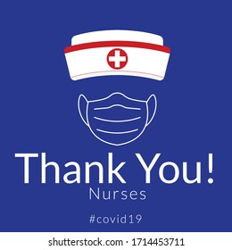 Thank you nurses vector for supporting nurses corona virus (covid-19)