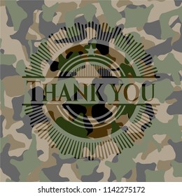 Thank you on camo pattern