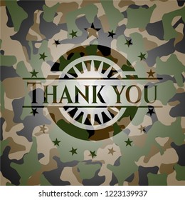 Thank you on camo pattern