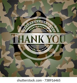Thank you on camo pattern