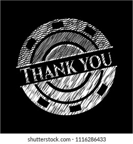 Thank you on chalkboard
