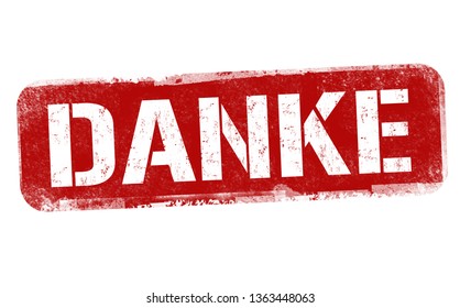 Thank you on german language ( Danke ) sign or stamp on white background, vector illustration