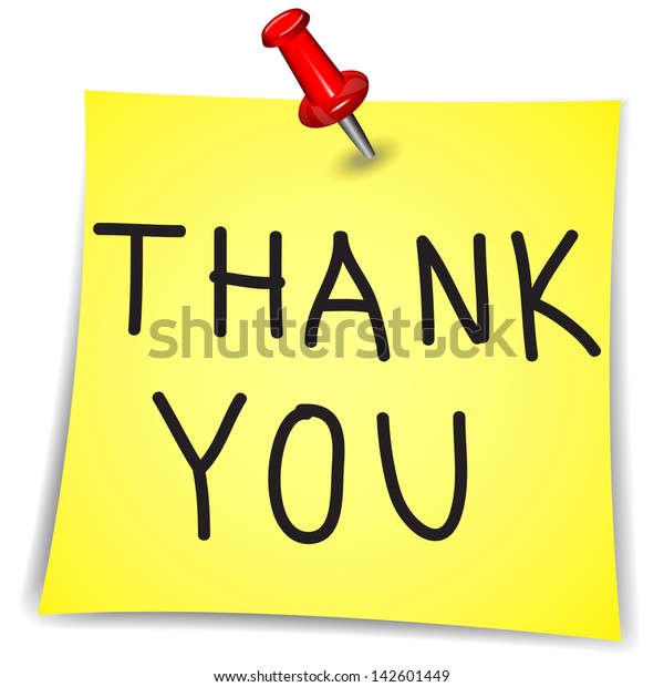 Thank You On Note Paper Pin Stock Vector (Royalty Free) 142601449 ...