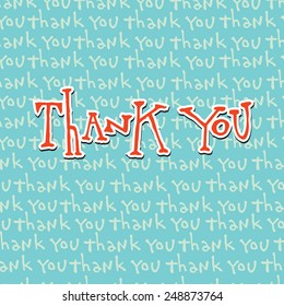 thank you on seamless pattern.calligraphy text