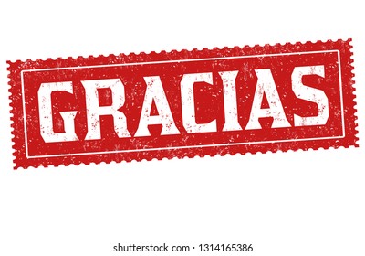 Thank you on spanish language ( Gracias ) sign or stamp on white background, vector illustration