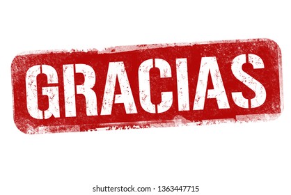 Thank you on spanish language ( Gracias ) sign or stamp on white background, vector illustration