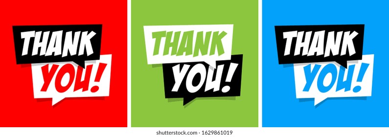 Thank you on speech bubble
